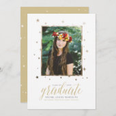 Gold in de Stars Foto Afstuderen kondiging Aankondiging (Voorkant / Achterkant)