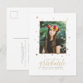 Gold In The Stars Foto Afstuderen Briefkaart (Voorkant / Achterkant)