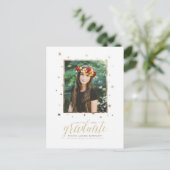 Gold In The Stars Foto Afstuderen Briefkaart (Staand voorkant)