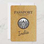 Gold India Passport Bewaar de datum Save The Date (Voorkant)
