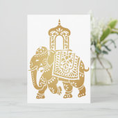 Gold Indian Elephant Kaart (Staand voorkant)