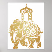 Gold Indian Elephant Poster (Voorkant)