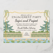 Gold Indian Engagement Party Folie Uitnodiging (Voorkant)