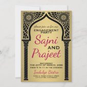 Gold Indian Engagement Party Kaart (Voorkant)