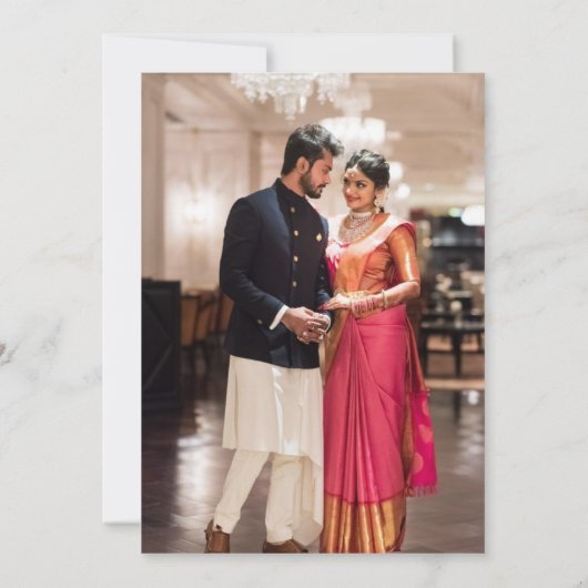 Gold Indian Engagement Party Kaart (Achterkant)