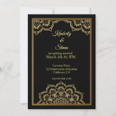 Gold Indian Mandala Wedding Invitation Kaart (Voorkant)