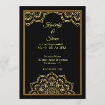 Gold Indian Mandala Wedding Invitation