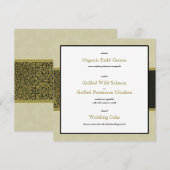 Gold Indian Ornament Wedding Reception Menu Kaart (Voorkant / Achterkant)