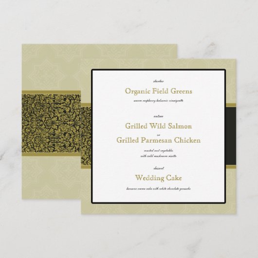 Gold Indian Ornament Wedding Reception Menu Kaart (Voorkant / Achterkant)