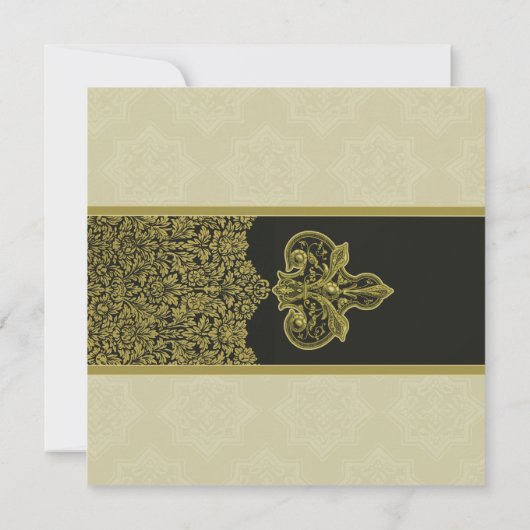 Gold Indian Ornament Wedding Reception Menu Kaart (Achterkant)