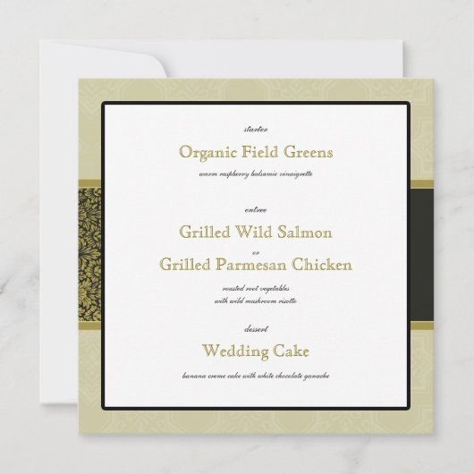 Gold Indian Ornament Wedding Reception Menu Kaart (Voorkant)
