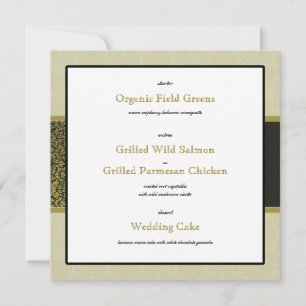 Gold Indian Ornament Wedding Reception Menu Kaart