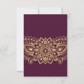 Gold Indian Paisley Song Request RSVP Card (Achterkant)