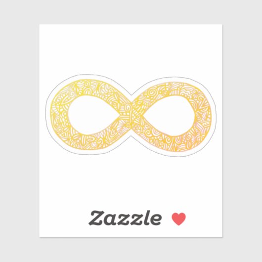 Gold Infinity Autism Symbol Vinyl Sticker (Vel)