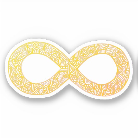 Gold Infinity Autism Symbol Vinyl Sticker (Voorkant)