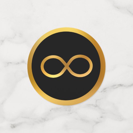 Gold Infinity op zwart wit Confetti (Kleine voorkant)