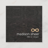 Gold Infinity Symbol Wood Vierkante Visitekaartje (Voorkant)