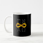 Gold Infinity-symbool. Aleph Tav - Alpha en Omega Koffiemok (Links)