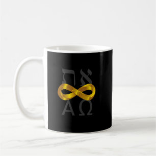 Gold Infinity-symbool. Aleph Tav - Alpha en Omega Koffiemok