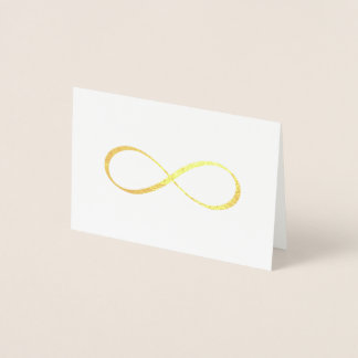Gold Infinity Symbool Calligrafie Hartelijk dank Folie Kaarten