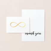 Gold Infinity Symbool Calligrafie Hartelijk dank Folie Kaarten (Display)