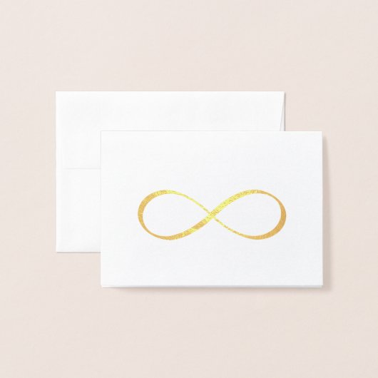 Gold Infinity Symbool Calligrafie Hartelijk dank Folie Kaarten (Voorkant met envelop)