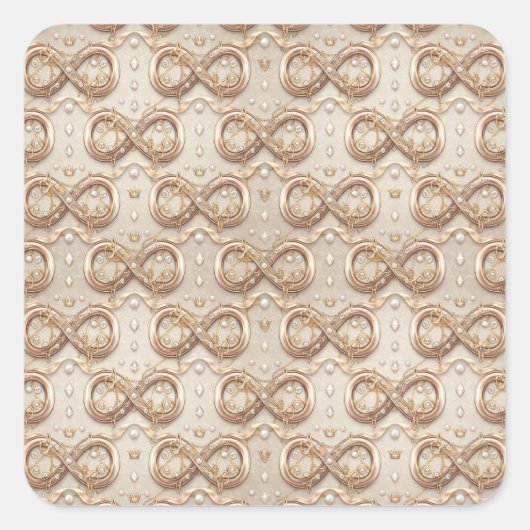 Gold Infinity Wedding Gift Stickers (Voorkant)