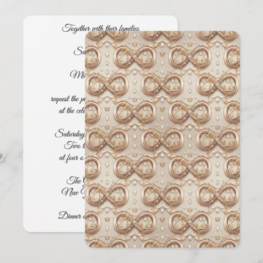 Gold Infinity Wedding Invitation Kaart (Voorkant / Achterkant)