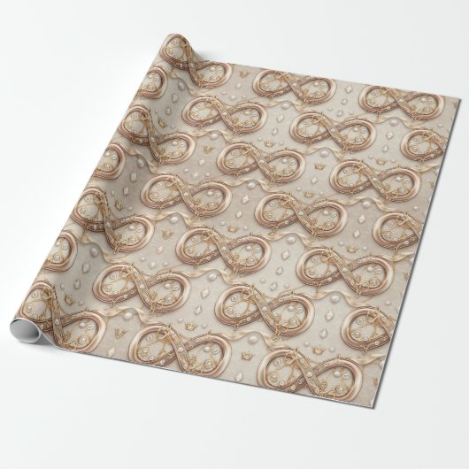 Gold Infinity Wrapping Paper Cadeaupapier (Uitgerold)