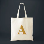Gold Initiaal Alphabet Tote Bag<br><div class="desc">Dit is je perfecte dagelijkse metgezel. Het is duurzaam,  schattig,  stijlvol,  roomachtig en prachtig gemaakt. Dit gepersonaliseerde Gold Initiaal Alphabet monogram schattige vintage dank je canvas tas is het beste cadeauidee voor iedereen.</div>
