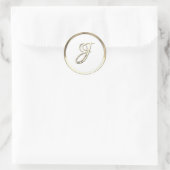 Gold Initiaal Monogram J Manuscript Elke kleur Ronde Sticker (Tas)