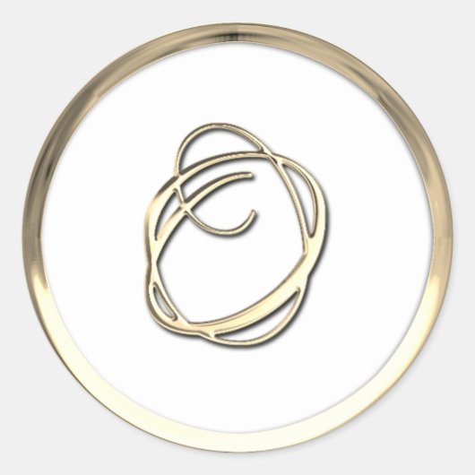 Gold Initiaal Monogram O Script Elke kleur Ronde Sticker (Voorkant)