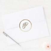 Gold Initiaal Monogram P Manuscript Enige Kleur Ronde Sticker (Envelop)