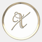 Gold Initiaal Monogram X Manuscript Enige Kleur Ronde Sticker (Voorkant)