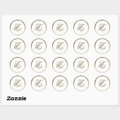 Gold Initiaal Monogram Z Manuscript Enige Kleur Ronde Sticker (Vel)