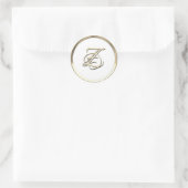 Gold Initiaal Monogram Z Manuscript Enige Kleur Ronde Sticker (Tas)