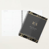 Gold Initialen, naam, zwart/goudmarmer, donkergrij Planner (Display)