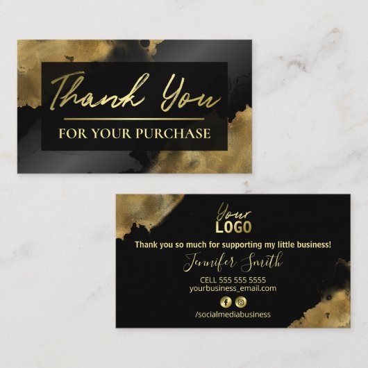 Gold Ink Hartelijk dank voor uw aankoop Visitekaartje (Voorkant / Achterkant)