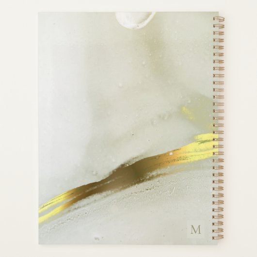Gold Ink Monogram Abstracte Thuisschool Planner (Achterkant)