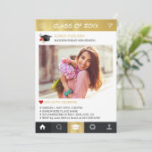 Gold Instagram Lijst Foto Afstuderen aankondiging (Staand voorkant)