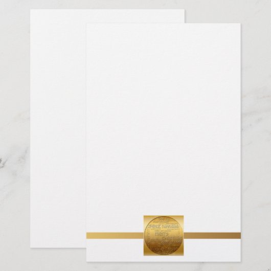Gold International Christmas Navidad Stationery Briefpapier (Voorkant / Achterkant)