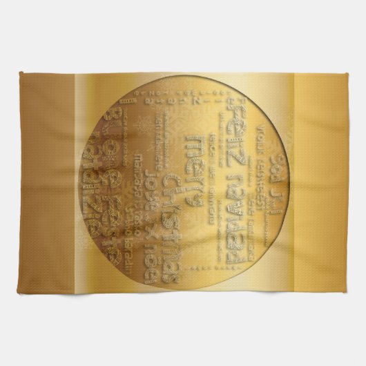Gold International Kerstmis Navidad K Towel Theedoek (Horizontaal)