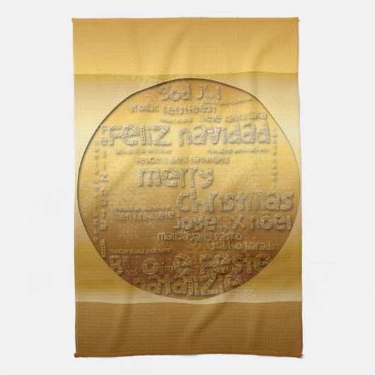 Gold International Kerstmis Navidad K Towel Theedoek (Verticaal)