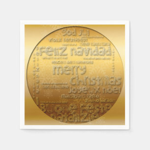Gold International-kerstNavidad Paper Napkin Servet