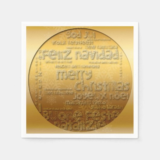 Gold International-kerstNavidad Paper Napkin Servet (Voorkant)