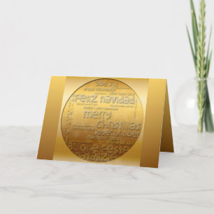 Gold International-kerstnavidad-Wenskaart Feestdagen Kaart