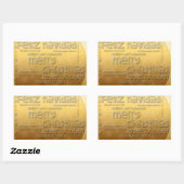 Gold International-kerstrectangular Sticker (Vel)