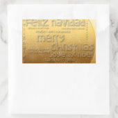 Gold International-kerstrectangular Sticker (Tas)