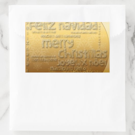 Gold International-kerstrectangular Sticker (Tas)