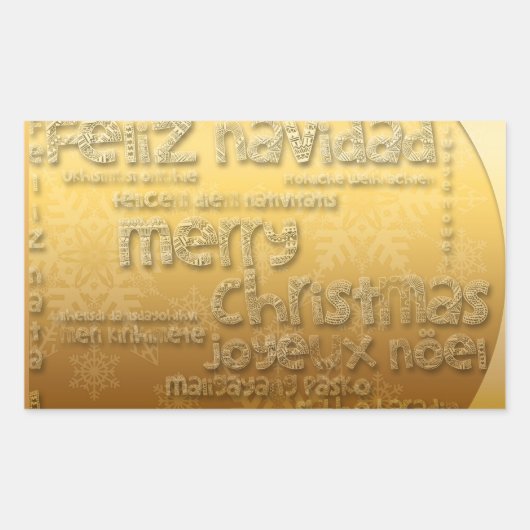 Gold International-kerstrectangular Sticker (Voorkant)